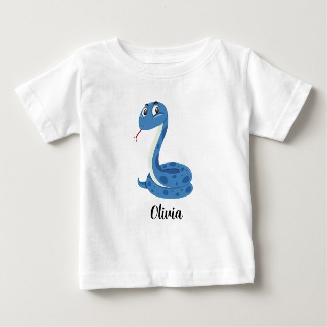 Camiseta Para Bebê Crianças Personalizadas Cobras Meninas Bebê T-Shir (Frente)