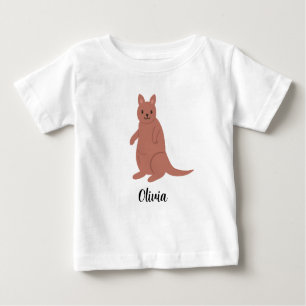 Camiseta Para Bebê Crianças Personalizadas Kangaroos Meninas Bebê T-S