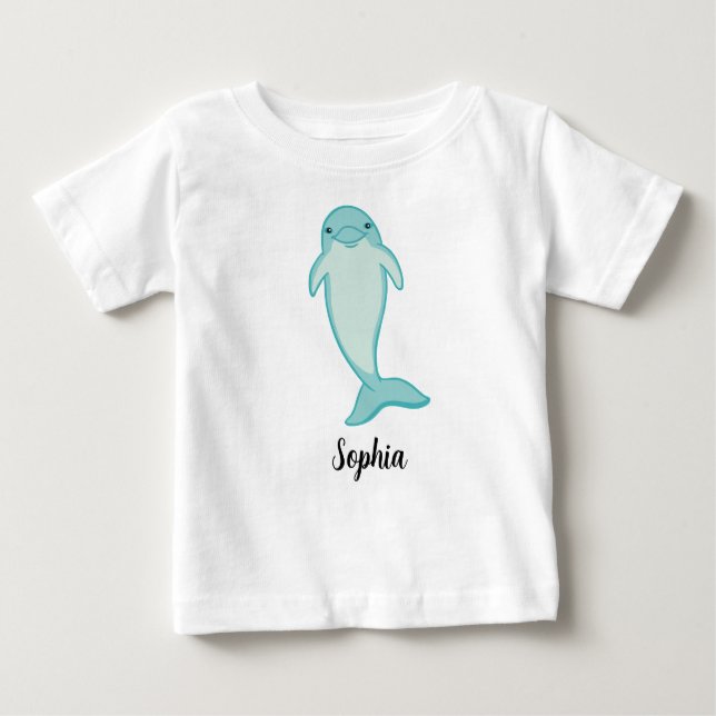 Camiseta Para Bebê Crianças Personalizadas Meninas De Golfinho Nenhum (Frente)