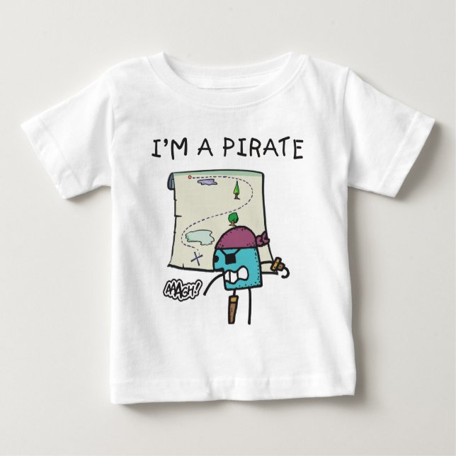 Camiseta Para Bebê Crianças Piratas (Frente)