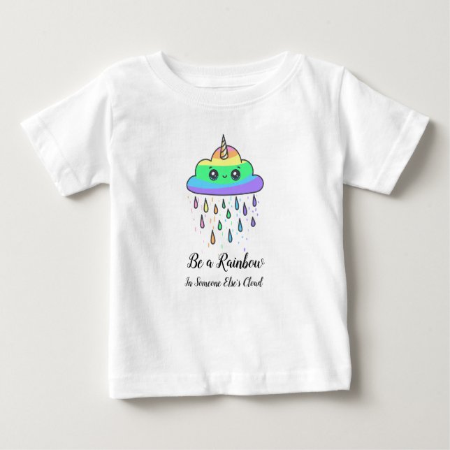 Camiseta Para Bebê Crianças Rainbow Cloud Graphic Tee (Frente)