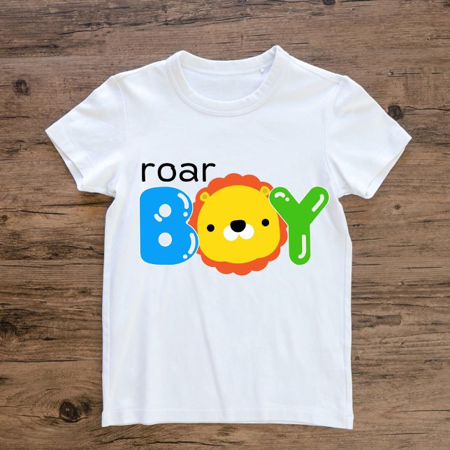 Camiseta Para Bebê Crianças Selvagens Do Leão Safari, Cute Lion Safar (Criador carregado)