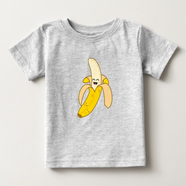 Camiseta Para Bebê Crianças sorrindo T-shirt de Banana (Frente)
