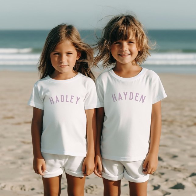 Camiseta Para Bebê Crianças - Teto de Nome Personalizado | Lilás (Criador carregado)