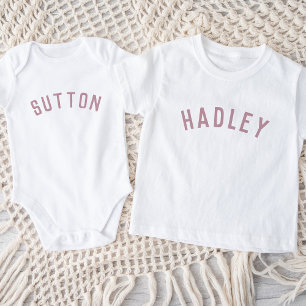 Camiseta Para Bebê Crianças - Teto de Nome Personalizado   Mauve