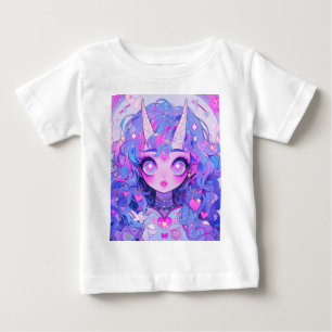 Camiseta Para Bebê Criatura Fantástica de Anime de Unicórnio Mágico G