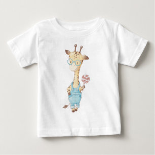 Camiseta Para Bebê Crie a sua girafa bonita