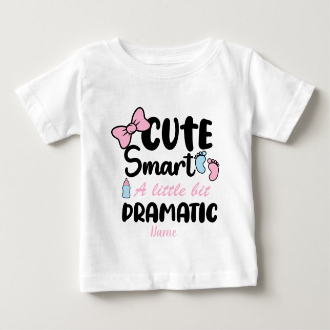 Camiseta Para Bebê Crie a sua inteligência cômoda um pouco dramática (Frente)