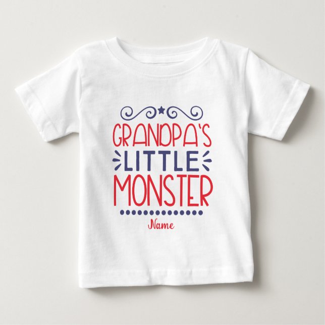 Camiseta Para Bebê Crie o pequeno monstro do seu avô (Frente)