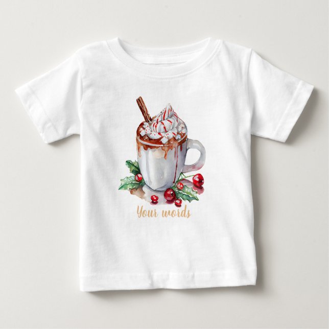 Camiseta Para Bebê Crie o seu próprio Cacau Festivo Quente (Frente)