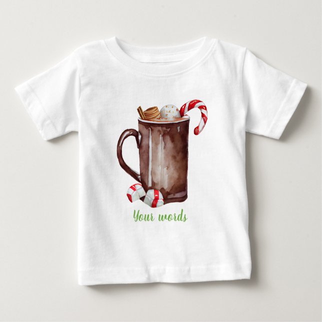 Camiseta Para Bebê Crie o seu próprio chocolate quente de férias fest (Frente)