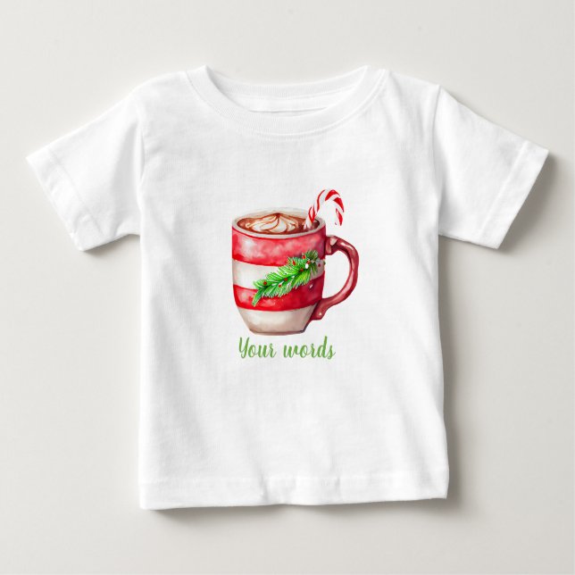 Camiseta Para Bebê Crie O Seu Próprio Chocolate Quente De Pepperminar (Frente)