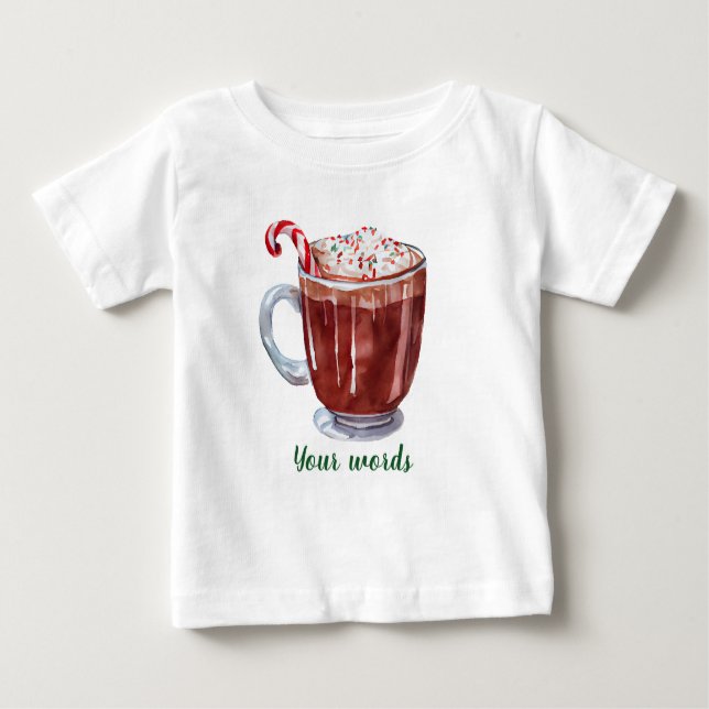 Camiseta Para Bebê Crie seu doce de Natal Cacau (Frente)