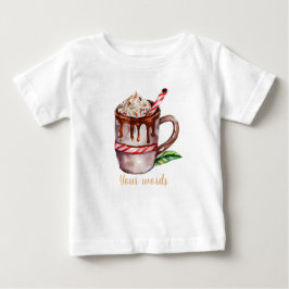 Camiseta Para Bebê Crie seu doce de Natal Chocolate Quente