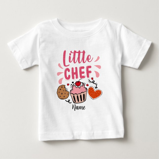 Camiseta Para Bebê Crie seu pequeno chef (Frente)