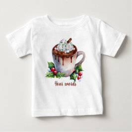 Camiseta Para Bebê Crie Seu Própriamente Chocolate Quente de Férias