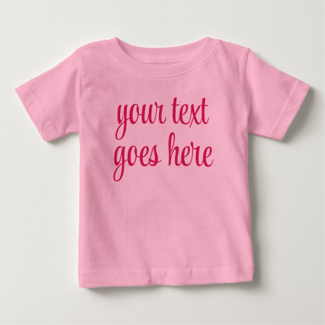 Camiseta Para Bebê Crie Seu Próprio Adicionar Texto Enviar Imagem Pre (Frente)