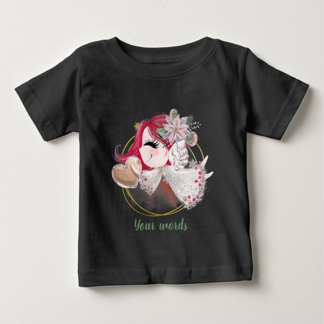 Camiseta Para Bebê Crie seu próprio Anjo de Natal (Frente)