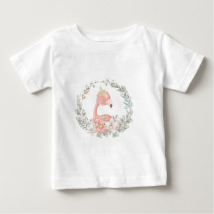 Camiseta Para Bebê Crie Seu Próprio Aro de Flamingo Princesa Fofo