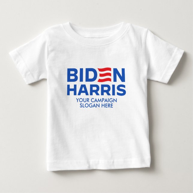 Camiseta Para Bebê Crie seu próprio Biden Harris 2024 (Frente)