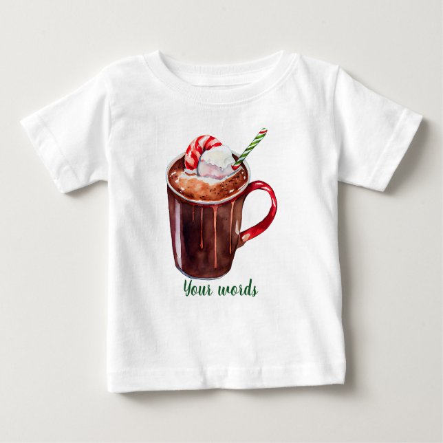 Camiseta Para Bebê Crie seu próprio cacau quente de férias (Frente)