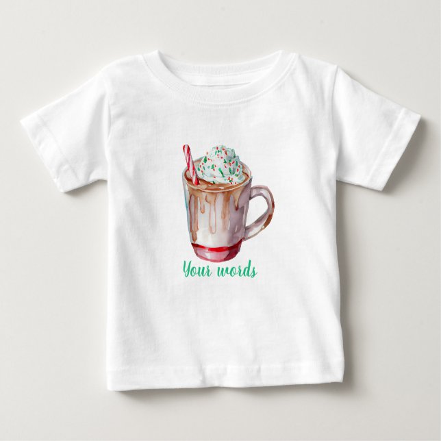 Camiseta Para Bebê Crie Seu Próprio Chocolate Quente De Minta Pimenta (Frente)