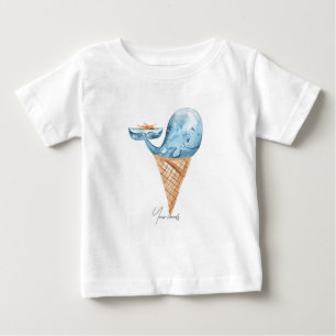 Camiseta Para Bebê Crie Seu Próprio Cone Sorvete De Baleia