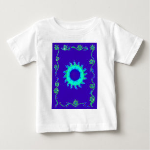 Camiseta Para Bebê Crie seu próprio Design de Arte Floral Azul Irides