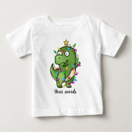 Camiseta Para Bebê Crie Seu Próprio Dinossauro De Natal