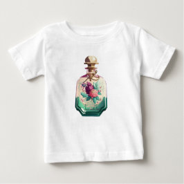 Camiseta Para Bebê Crie Seu Próprio Frasco de Perfume com Peônias Bon