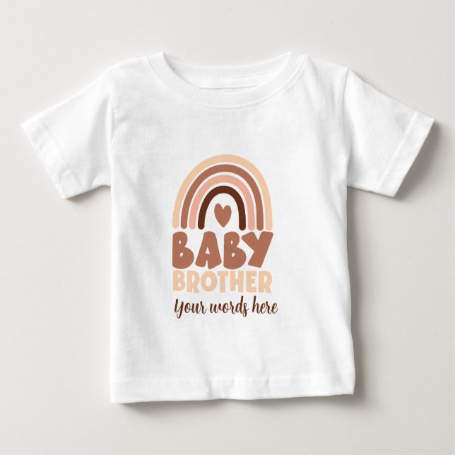 Camiseta Para Bebê Crie Seu Próprio Irmãozinho Marrom (Frente)