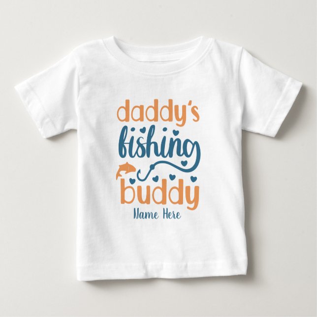 Camiseta Para Bebê Crie Seu Próprio Pai pescando amigo (Frente)