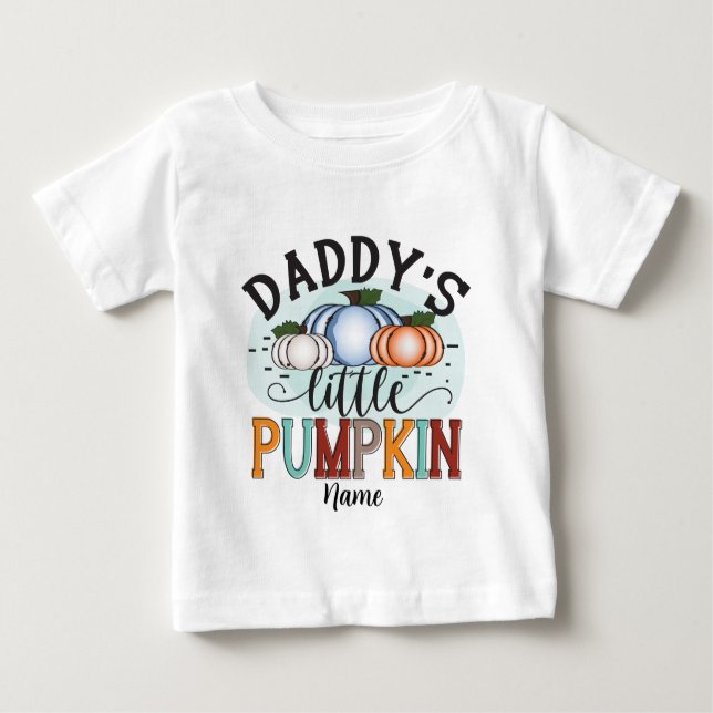 Camiseta Para Bebê Crie Seu Próprio Pai Pumpkin (Frente)