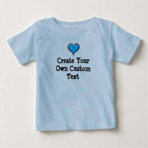 Camiseta Para Bebê Crie seu próprio texto personalizado com Blue Hear
