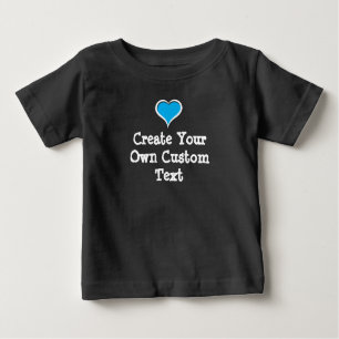 Camiseta Para Bebê Crie seu próprio texto personalizado com Blue Hear