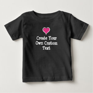 Camiseta Para Bebê Crie seu próprio texto personalizado com Coração R