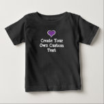 Camiseta Para Bebê Crie seu próprio texto personalizado com o Coração<br><div class="desc">Crie seu próprio texto personalizado, diga o que quiser, seja criativo, divirta-se. Seu traje corporal, sua mensagem com o coração incluso. Corações disponíveis em outras cores na minha loja. Também disponível em texto preto para camisas de cor clara.</div>
