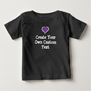 Camiseta Para Bebê Crie seu próprio texto personalizado com o Coração