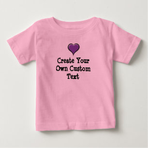 Camiseta Para Bebê Crie seu próprio texto personalizado com o Coração