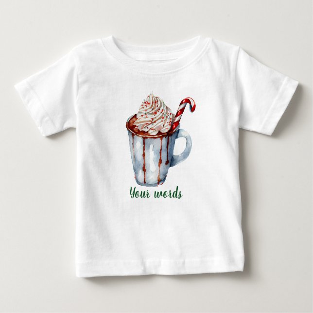 Camiseta Para Bebê Crie Seu Próprio Yuletide Chocolate Quente (Frente)