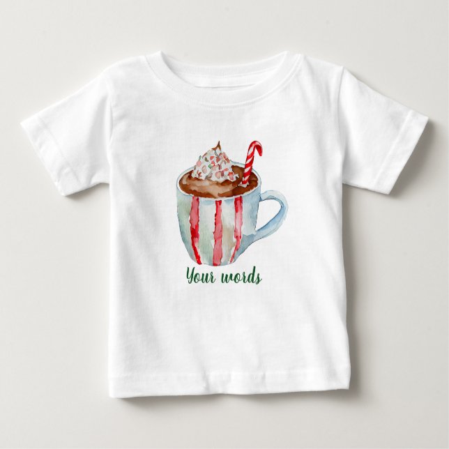 Camiseta Para Bebê Crie Seu Próprio Yuletide Pepperminta Cacau Quente (Frente)