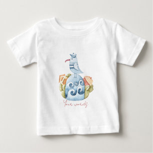 Camiseta Para Bebê Crie sua paisagem de pássaro oceânico