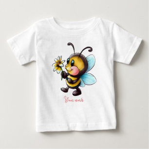 Camiseta Para Bebê Crie Sua Própria Bumble Bee & Daisy Cute