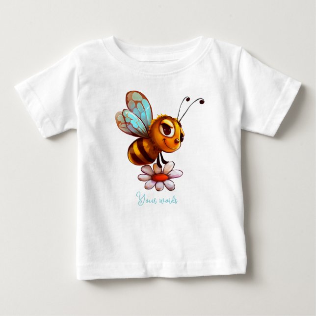 Camiseta Para Bebê Crie Sua Própria Bumble Bee & Daisy Cute (Frente)