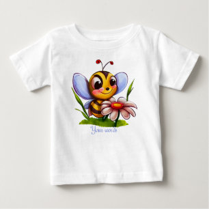 Camiseta Para Bebê Crie Sua Própria Bumble Bee & Daisy Cute