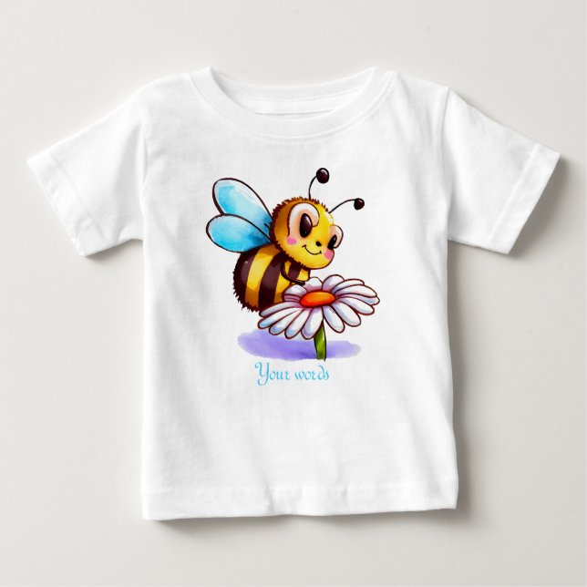 Camiseta Para Bebê Crie Sua Própria Bumble Bee & Daisy Cute (Frente)