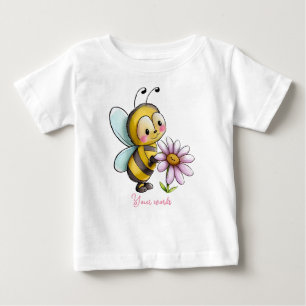 Camiseta Para Bebê Crie Sua Própria Bumble Bee & Daisy Cute