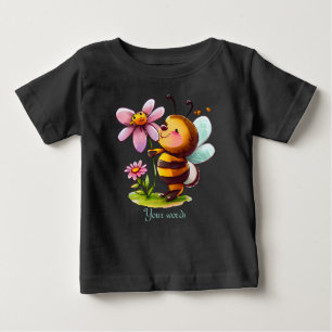 Camiseta Para Bebê Crie Sua Própria Bumble Bee & Happy Daisy