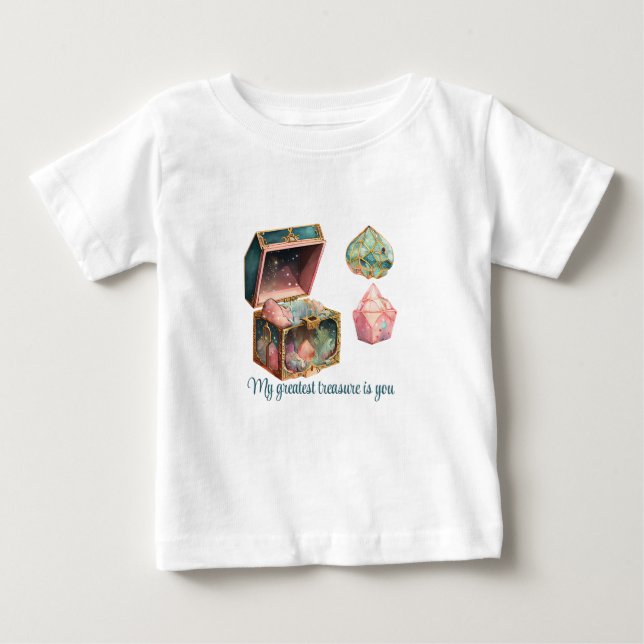 Camiseta Para Bebê Crie sua própria caixa mágica e cristais (Frente)