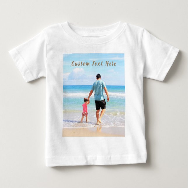 Camiseta Para Bebê Crie Sua Própria Camiseta de Bebê com Foto e Texto (Frente)